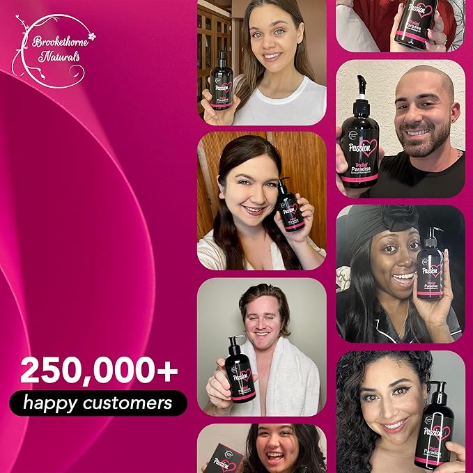 Passion Sensual Massage Oil for Date Night | 100% Natural Body Oil for Couples with Jojoba & Almond | Aromatherapy & Relaxing Massage Therapy | Valentines Day Gifts for Her | Tropical Paradise Scent