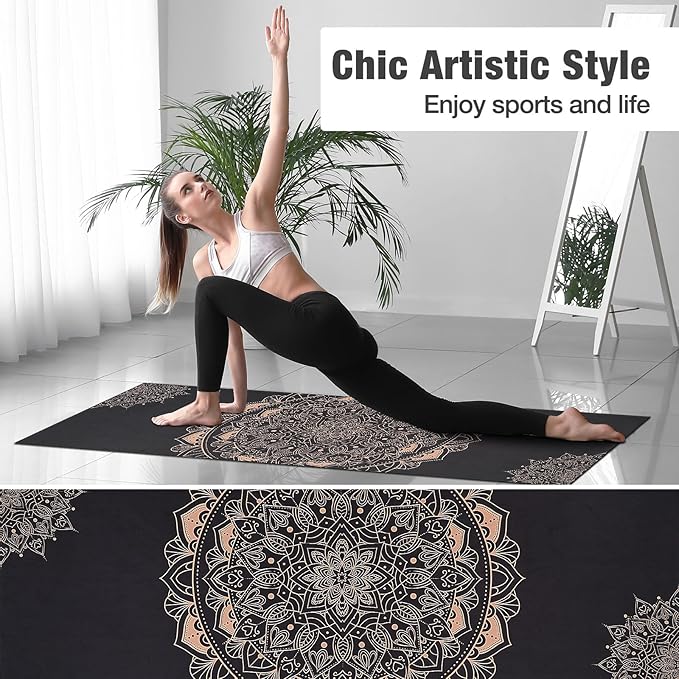 MoKo Hot Yoga Towel, Non-Slip Yoga Mat Towel with Grip Dots, 74.4"×27.3" Yoga Mat Cover for Pilates, Fitness, Meditation, Swimming Pool, Beach, Travel Yoga Mat with Corner Pockets