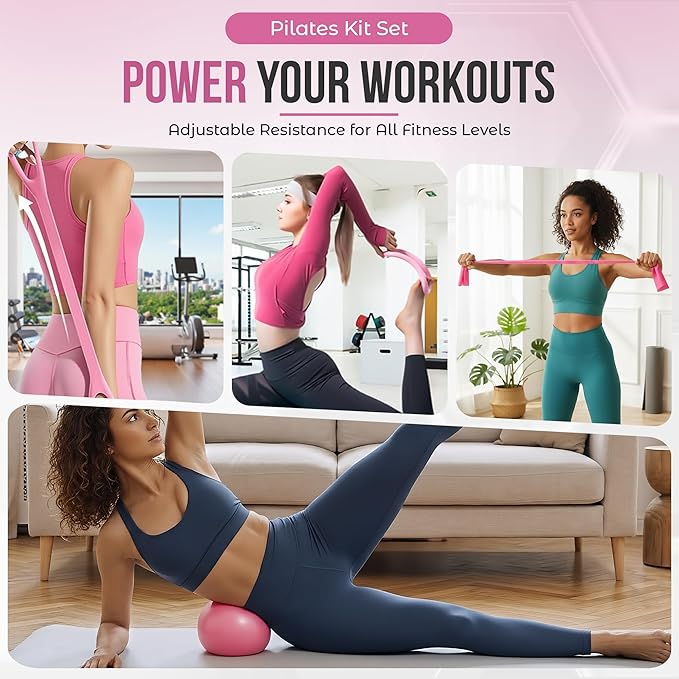 Home Pilates Kit for Women & Men | Better Me Pilates Kit with 14 Inches Pilates Ring and Ball Set, Resistance Bands, Core Sliders, Bag - Full Body Exercise Home Pilates Workout Kit