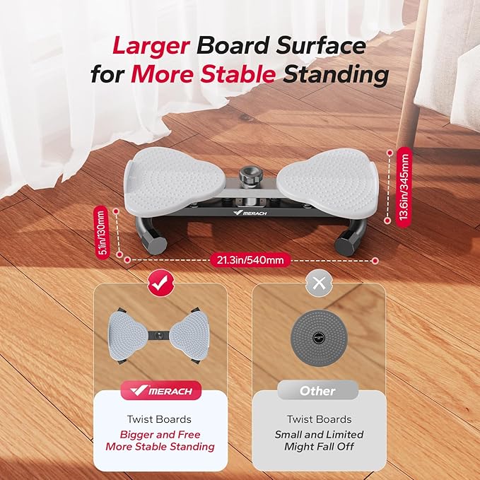MERACH Waist Twister Machine Exercise, Ab Twist Board with 300 lbs Weight Capacity, Abs Workout for Slim Waist and Core Ab Exercise, Noiseless Home Gym Equipment for Women Men
