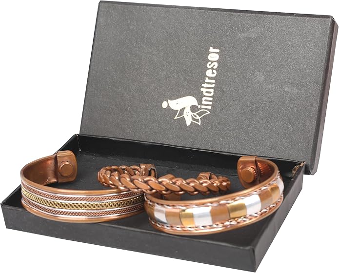 Copper Bracelet Tibetan Style. Hand Forged with Solid and High Gauge Copper Jewelry Cuff for Women Men. Combo of Different Designs