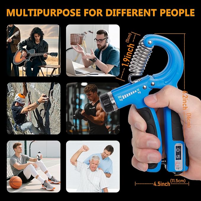 JKSHMYT Grip Strength Trainer Kits (5 Pack), Adjustable Resistance Forearm Strengthener, Hand Gripper Strengthener for Muscle Building