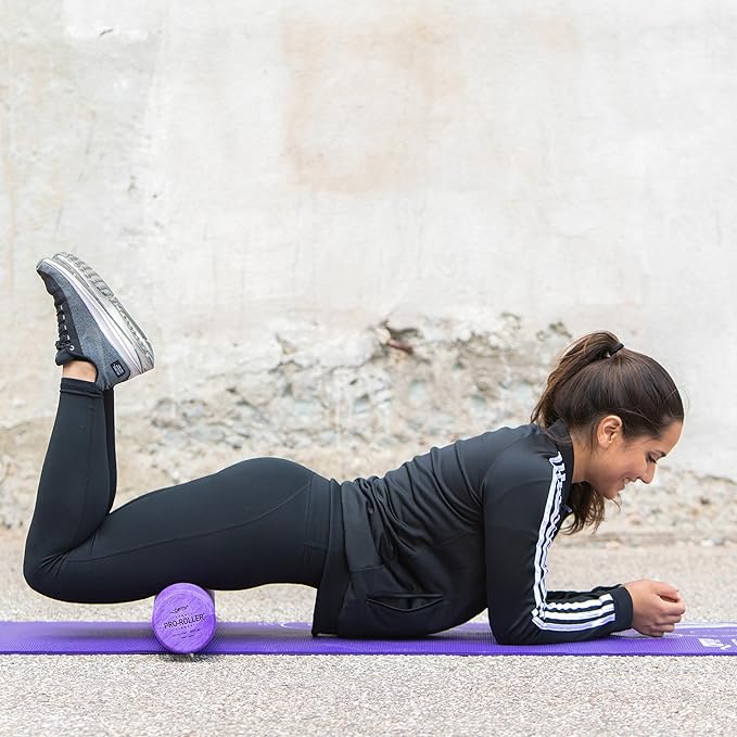 OPTP PRO-Roller Standard Density Foam Roller – Medium Density Foam Roller for Physical Therapy, Pilates, Yoga Foam Roll Exercises, and Muscle Recovery - Purple 36" x 4"