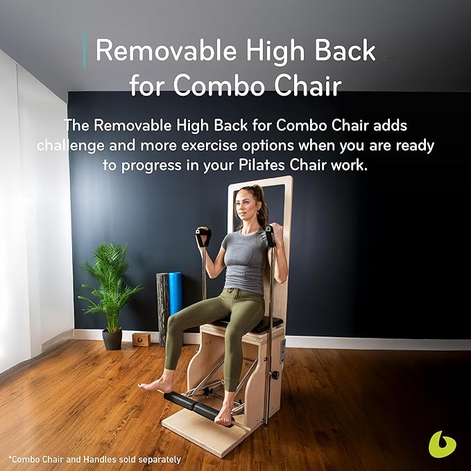 Balanced Body Removable High Back for Combo Chair, Pilates Chair Workout Equipment for Home Gym or Studio