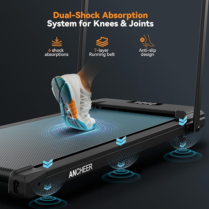 ANCHEER Treadmill with 12%/15% Incline, Folding Walking Pad with Handle Bar, 320-450lb Capacity Under Desk Foldable 3.5HP Treadmills for Home/Office/Gym,Installation-Free