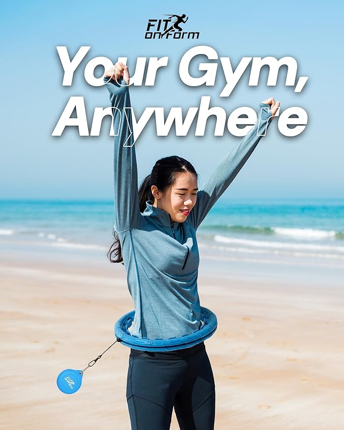 FIT ON FORM Infinity Weighted Hula Hoop for Adults Weight Loss, Smart Exercise Hola Circle Hoop for Women Abs Workout