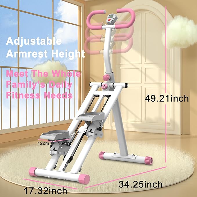 Stair Stepper for Home, 265lbs Vertical Climber Machine for Full-Body Exercise, Resistance Home-Upgrade Climber Fitness Equipment with Stable Frame Adjustable Handlebar for Women Men