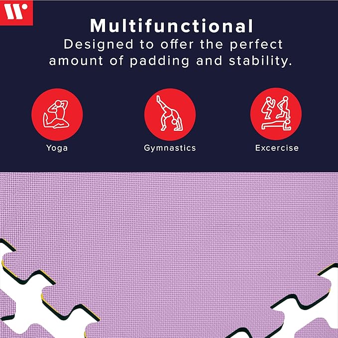 We Sell Mats 3/8" Thick Multipurpose EVA Foam Exercise Floor Mat, Interlocking Tiles, Anti-Fatigue for Home or Gym