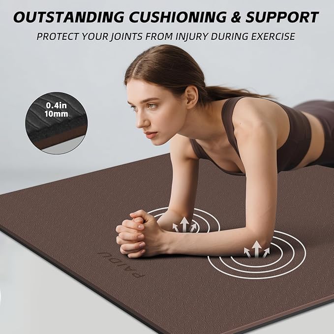 Extra Long Wide Yoga Mat 76"x33"x2/5 Inch - Non Slip Thick Exercise Mat for Home Gym, Yoga, Pilates & Workouts