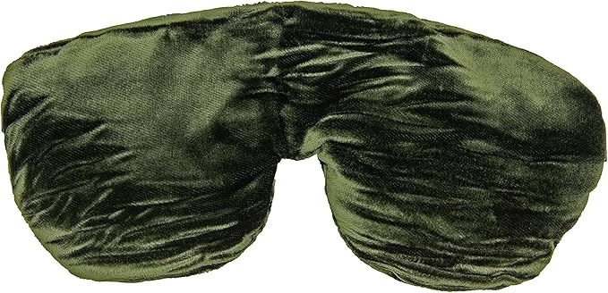 Handmade Weighted Sleep Eye Mask Yoga Pillow - Flax Seed Fill - Lavender Scented - Olive - TEMFL-OV