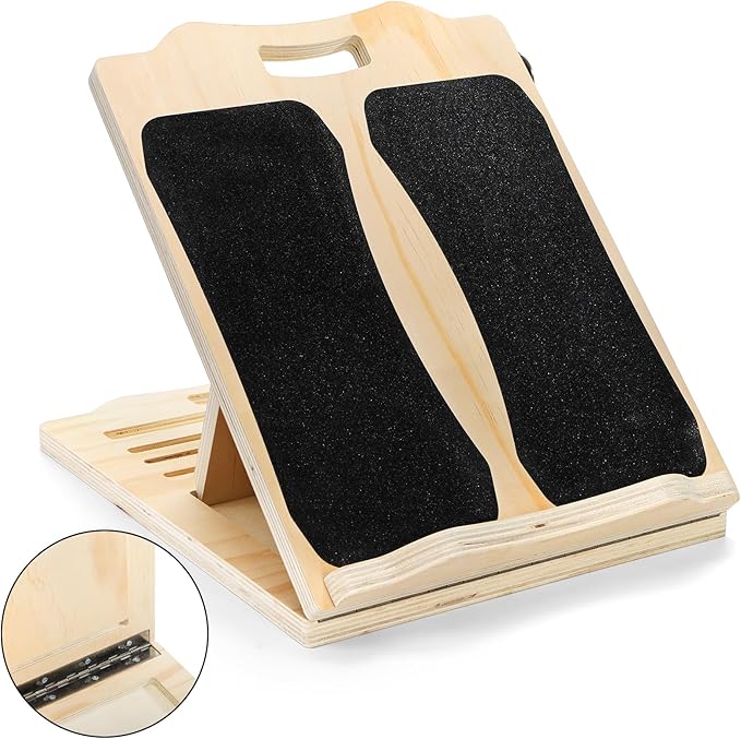 Yarlung Wooden Slant Board for Calf Stretching, Portable Squat Incline Board for Knees Ankle Leg Heel, Adjustable 5 Angles Calf Stretch Wedge for Exercise, Physical Therapy
