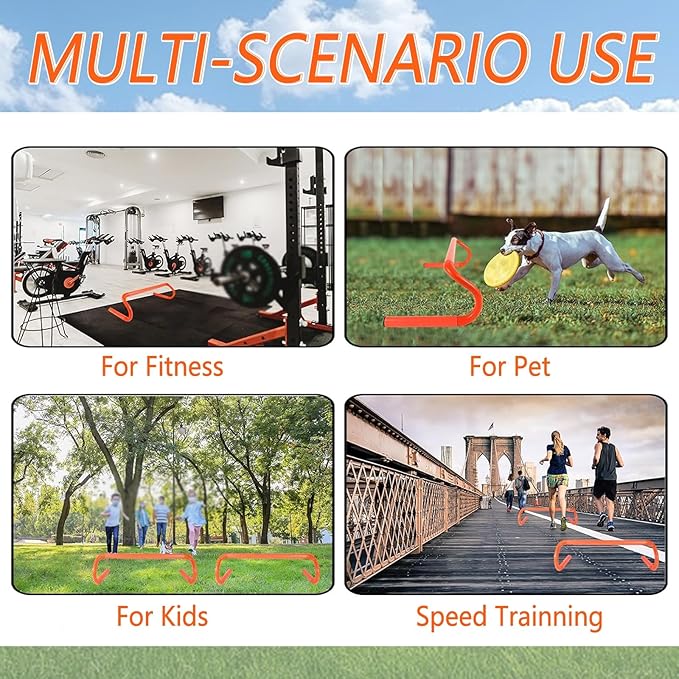 Speed Hurdles for Agility Training, Football Training Equipment, Indoor and Outdoor Use, All Purpose Practice Equipment for Soccer Basketball Tennis(40cm/15.8in)