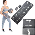 Skelcore Yoga Mat and Blocks Set- Travel Yoga Mat with Poses Printed On It and 2 Yoga Blocks - Non Slip Yoga Accessories For Beginners Folding Yoga Travel Mat 68"L x 24"W x 2mm