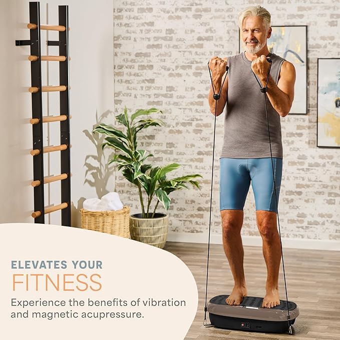 Lifepro HexaPlate Lite Vibration Plate Exercise Machine with Magnetic Acupoints - Full Body Vibration Platform for Beginners and Recovery - Lymphatic Drainage Massager for Muscle Toning and Fitness