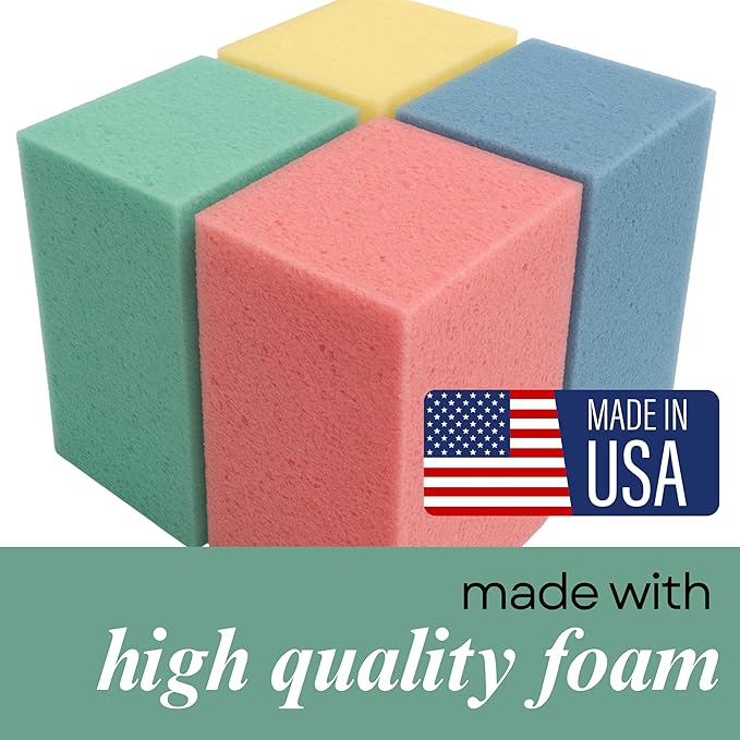 New Millennium Grip Strength Trainer – 4-Pack Foam Hand Therapy Block Exercisers for Hand & Wrist Rehabilitation, Carpal Tunnel, Arthritis, Tendonitis – Made in USA, Color-Coded Resistance