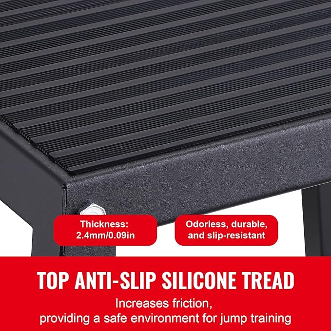 Happybuy 12" Plyometric Jump Box, Steel Plyo Box, Anti-Slip Fitness Platform, Jumping Agility Box for Home Gym Training, Conditioning, Strength Training, Black