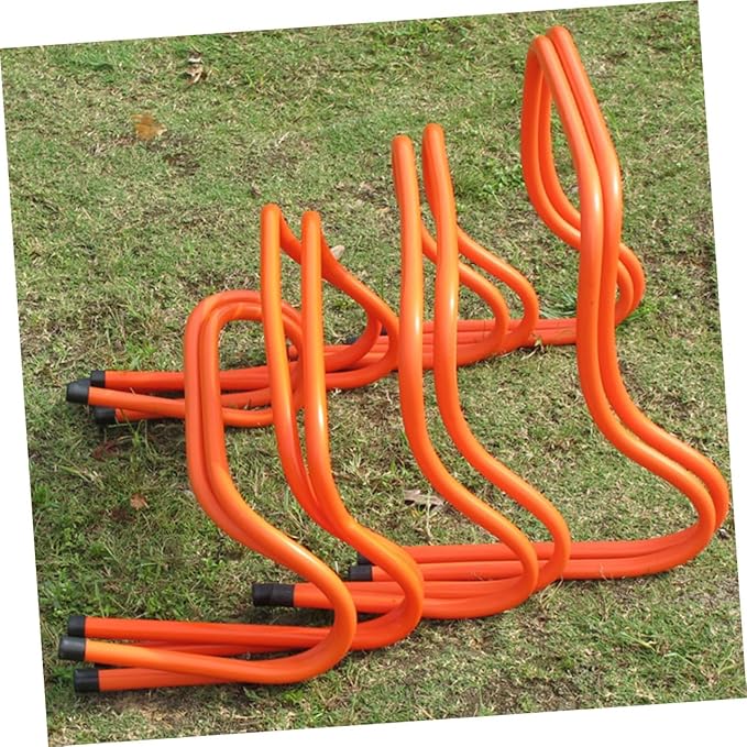 FUOYLOO 2pcs Professional Speed Hurdles Plastic Agility Training Equipment Wear-Resistant 15cm High for Soccer Football Track Field Exercises