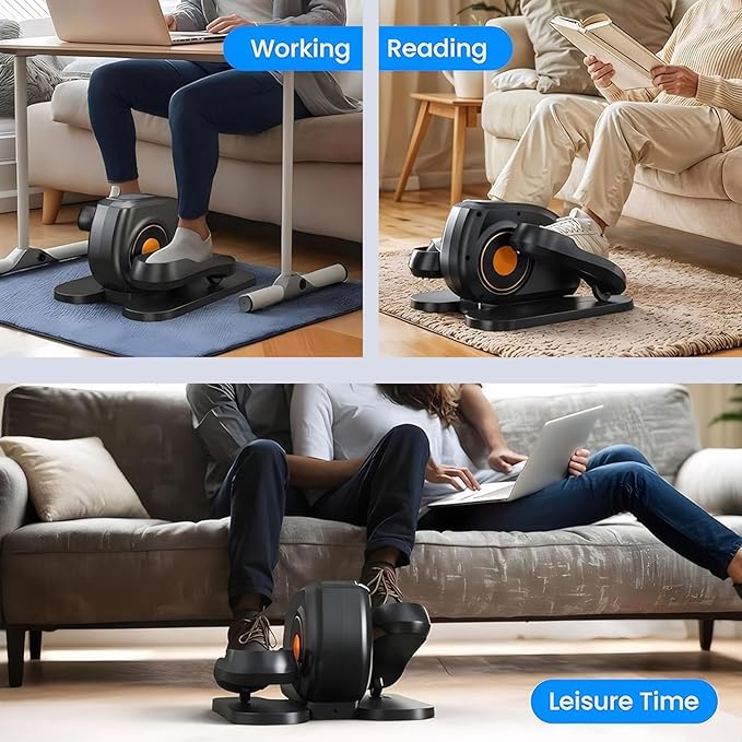 Under Desk Elliptical Machine, Elipse Leg Exerciser Electric as Seen on Tv with 12 Adjustable & Led Monitor, Leg Exerciser While Sitting for Seniors, Quiet & Portable, Fully Assembled