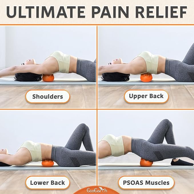 EcoEarth Hip Massager for Psoas Release (Extra Firm) - 14 Massage Nodes for Sciatica & Piriformis Syndrome Pain Relief - Trigger Point Deep Tissue Massage Tool for Hip & Lower Back Pain