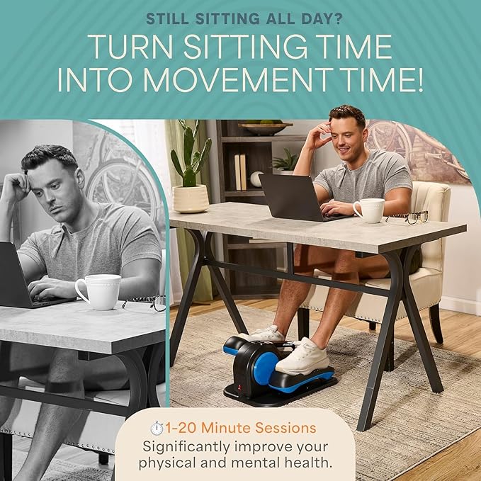 Lifepro AutoGlide Under Desk Elliptical Exercise Machine – Quiet Elliptical Machine for Home or Office – Portable Leg Exerciser While Sitting – Seated Pedal Exerciser for Seniors & Adults