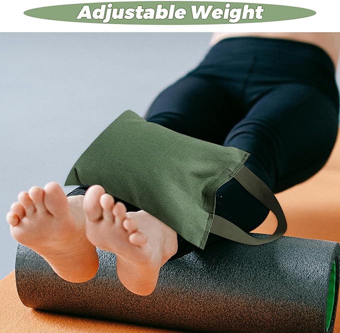 UPKOCH Weighted Sandbag for Workout with Handle, 2kg Canvas Empty Sand Bag for Yoga, Fitness Training, and Leg Stretching Exercise