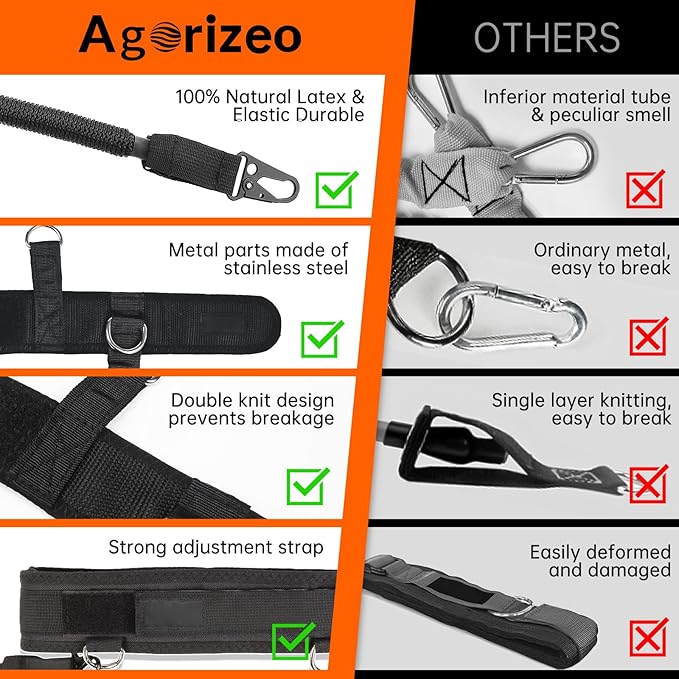 Vertical Jump Trainer Equipment Leg Bounce Trainer Device Speed and Agility Resistance Bands with Ankle Straps & Belt Leg Extension Machine for Boxing Basketball Football Tennis Fencing Training