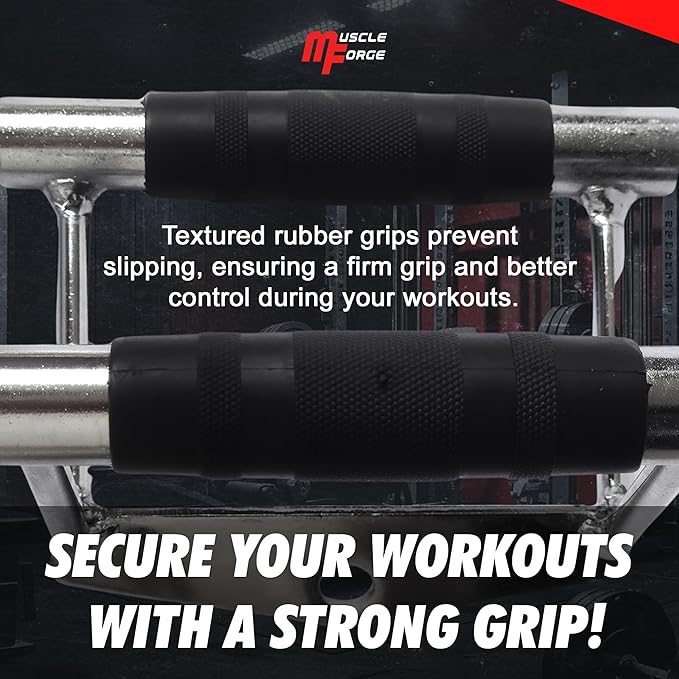Double D Handle Cable Attachment – V Bar Attachment for LAT Pulldown, Tricep & Rows – Cable Machine Attachments with Non-Slip Rubber Grip – Chrome, Heavy Duty 880lbs Capacity