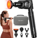 NAPRE Massage Gun with Heat,Deep Tissue Handheld Percussion Back Massager for Muscle/Neck/Body Pain Relief with Long Extension Retractable Handle,32-Speeds,Foldable,5 Adjustable Angles,with Carry Case