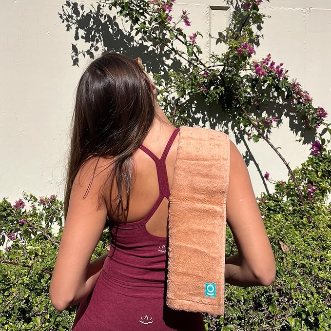 FaceSoft Eco Friendly Gym Towel for Working Out - Soft and Absorbent Cotton Exercise Towel - No Synthetic Microfibers or Plastics - Sweat Towel for Gym, Fitness, Sports, Yoga - Hazelnut - 1 Pc