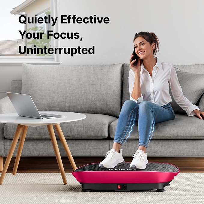 MERACH Vibration Plate Exercise Machine, Curved Vibration Plate for Lymphatic Drainage Weight Loss, Vibrating Plate with Real-Time Calorie Tracking on LED Display, Workout Equipment for Home Women Men