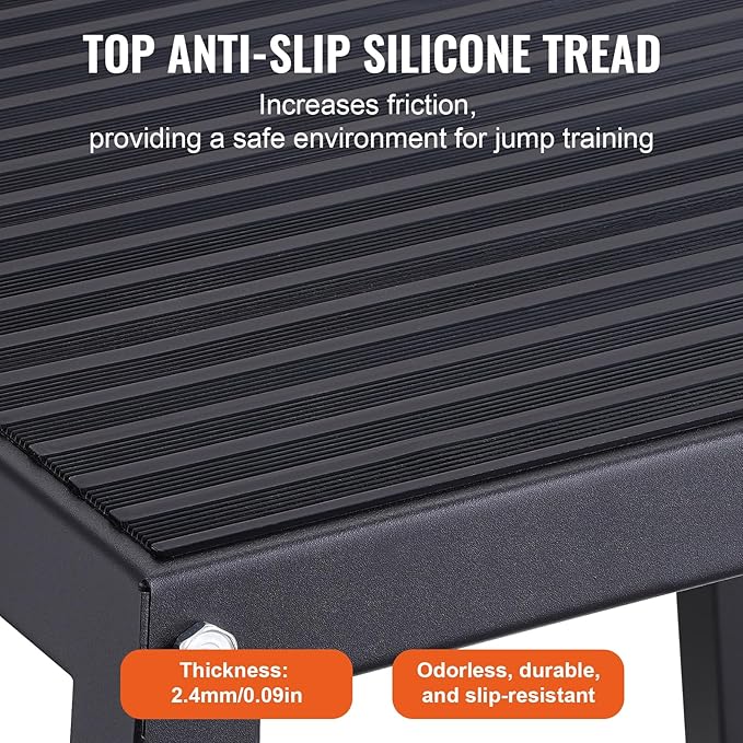 VEVOR Plyometric Platform Box, Plyometric Jump Box, Fitness Steel Plyo Box for Home Gym Jump Training, Crossfit, Conditioning, Strength Training, Black