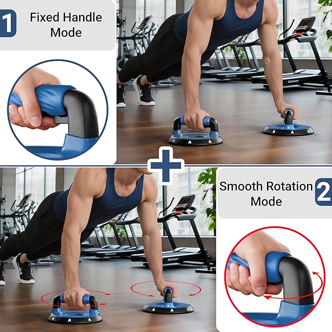 READAEER Push Up Bars, Rotating Handle Design with Bearings for Smooth, Effortless for a Wider Range of Motion, Handle Rotation, Wide Grips with Non-Slip Rubber Pads for Comfort Exercise
