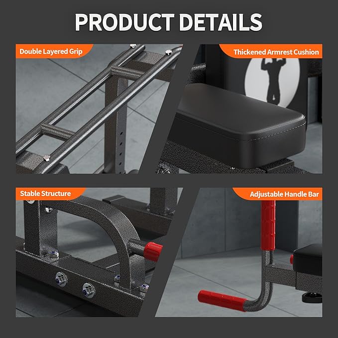 SogesHome Adjustable Pull Up Bar & Dip Station, Heavy Duty 330LB Capacity Multifunctional Home Gym Fitness Equipment for Strength Training, Push Up Stand for Arm, Back, Core & Full Body Workout