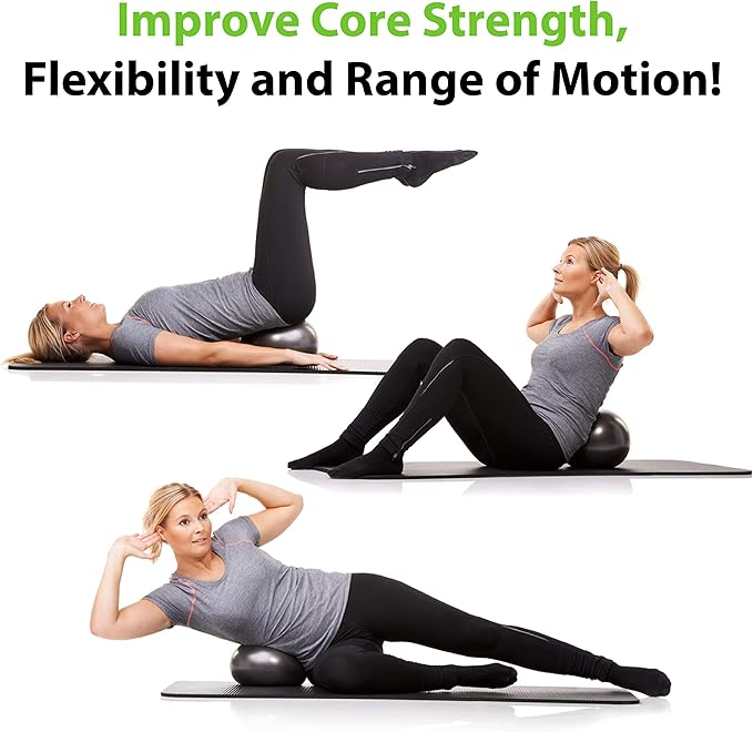URBNFit Mini Exercise Ball 9” – Small Pilates & Yoga Stability Ball for Core Strength, Balance, Pregnancy & Physical Therapy – Anti-Burst Swiss Ball w/Quick Pump – Home, Office, Gym