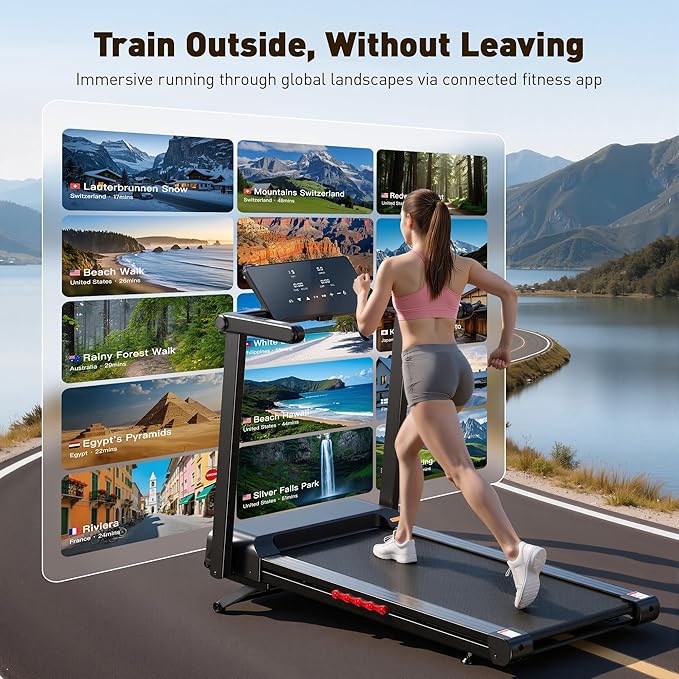 JAGJOG Treadmill for Home with Auto Incline, 3.5-4.5 HP Foldable Treadmill, 12 HIIT Programs,15"-18" Wide LED Touchscreen, Smart App & Heart Rate, 300-400LBS Capacity, Fully Assembly