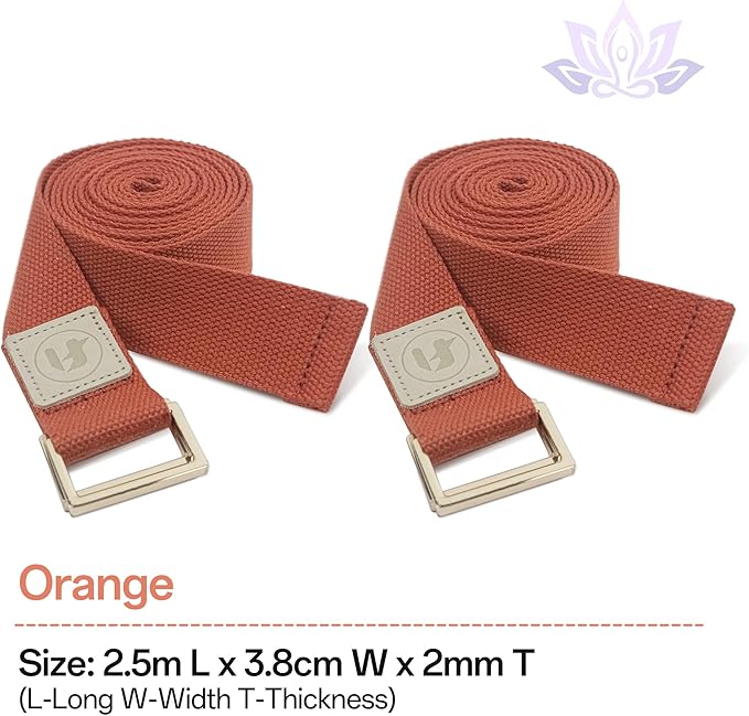 Yoga Straps 1.8M or 2.5M, Durable Cotton Yoga Straps for Stretching, Adjustable Yoga Belt Strap for Yoga, Dance, Gym Workouts