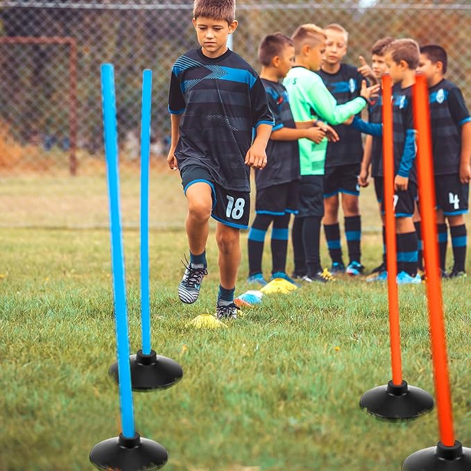 Landical Weighted Slalom Pole Rubber Bases for Soccer Agility Poles 2.2 lb Pole Base for Soccer Training Equipment Set Accessory Lacrosse Field Hockey Track Field