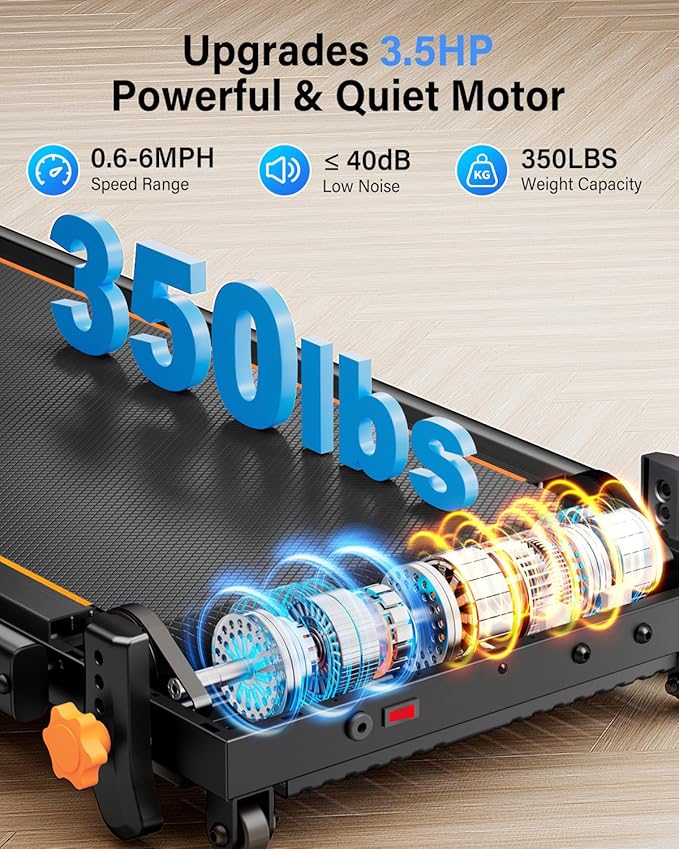 Walking Pad Treadmill with 15% Incline & Dual LED Display, 4 in 1 Walking Pad with Handle Bar, 3.5HP Foldable Treadmill with Incline, Treadmills for Home 350LBS, 4 Adjustable Incline, RGB Light