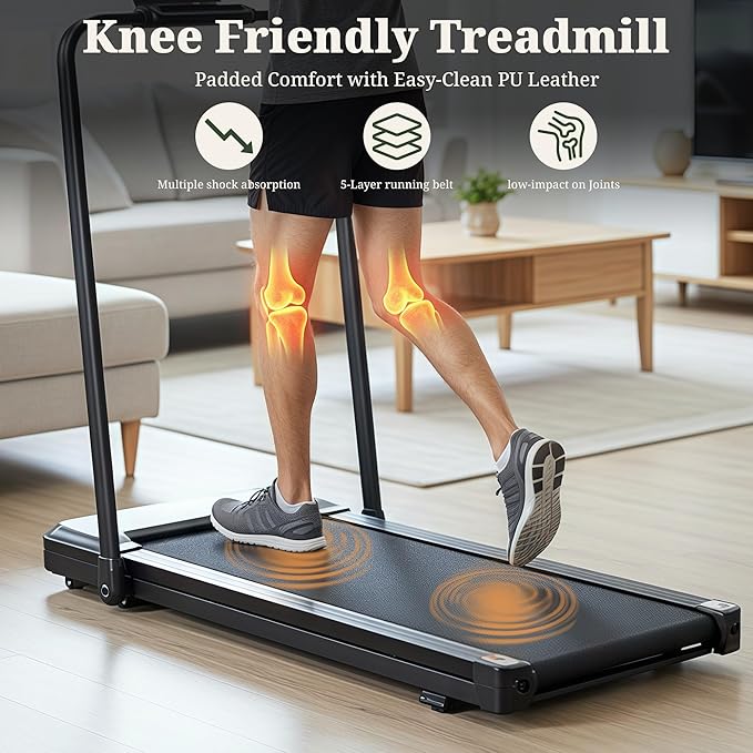 Walking Pad Treadmill, 3 in 1 Portable Under Desk Treadmills for Home Small Space, Quiet Compact Folding Treadmill with Remote Control, 320 LBS Capacity