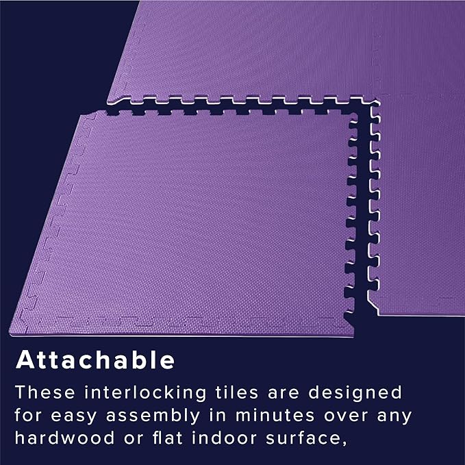 We Sell Mats 3/8" Thick Multipurpose EVA Foam Exercise Floor Mat, Interlocking Tiles, Anti-Fatigue for Home or Gym
