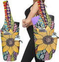 Yoga Mat Bag - Large Opening Long Tote Yoga Mat Carrier Holder Bag with Waterproof Wet Zipper Pocket and Drawstring Water Bottle Pocket - Yoga Bag Fit Most Size Mats