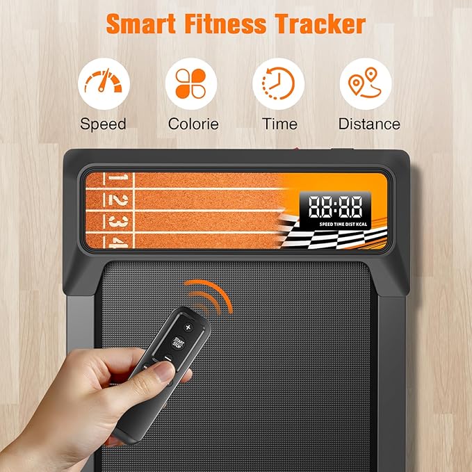 Walking Treadmill Pad with 5% Adjustable Incline and APP Sync, Small Compact Under Desk Treadmills for Home and Office with Remote Control and LED Display, 2.5HP
