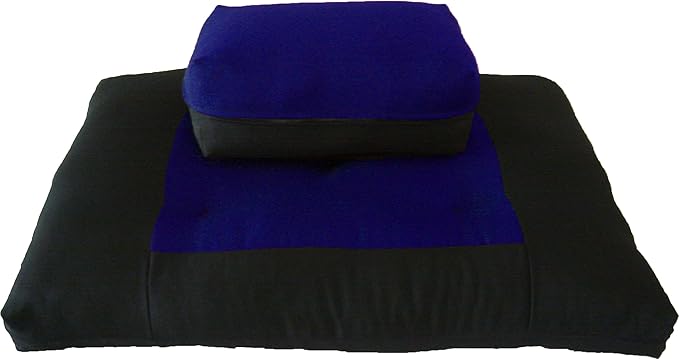 D&D Futon Furniture Zabuton Zafu Set, Yoga, Meditation Seat Cushions, Kneeling, Sitting, Supporting Exercise Pratice Zabuton & Zafu Cushions. (Royal)