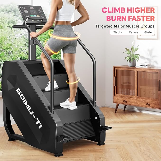 T1 Stair Stepper Machine, 550Lbs Commercial Grade Stair Climber for Home with 15 Resistance Level and LED Screen, Stepmill Exercise Machine for Cardio and Full Body Workouts, 24-164 Steps/Min