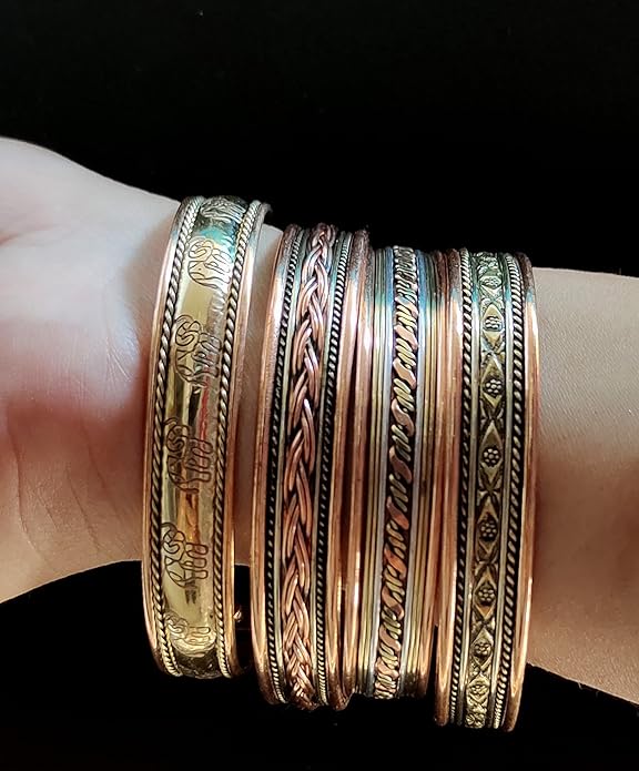 Copper Bracelet Magnetic Pure Copper Therapy Effective & Natural Relief Cuff for Women's & Men's