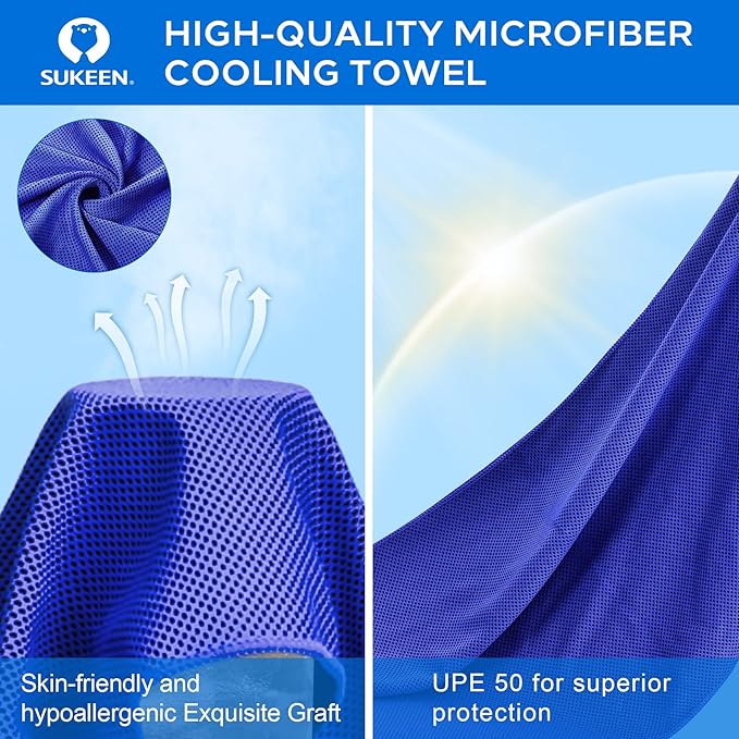 Sukeen Cooling Towel (40"x12"), Ice Towel, Soft Breathable Towel for Yoga, Sport, Running, Gym, Workout, Camping, Fitness, Workout & More Activities