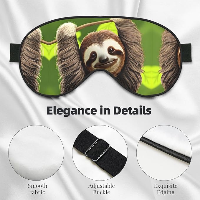 Cute Sloth Head-Mounted Double-Sided Light-Blocking Sleeping Eye mask to Protect Eyes and Relieve Eye Fatigue