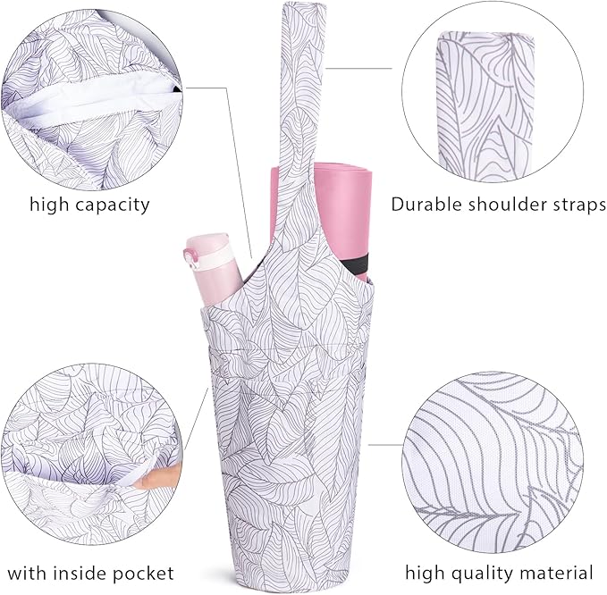 IwIeIaIrI Yoga Mat Bag for Women with Large Size Pocket and Zipper Pocket,Yoga Gifts Accessories with Adjustable Shoulder Strap- Fits Most Workout Stuff