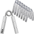 Silver Metal Hand Grip Set, 50LB-400LB No Slip Heavy-Duty Grip Strengthener Great Wrist & Forearm Hand Exerciser, Home Gym, Hand Gripper Grip Strength Trainer