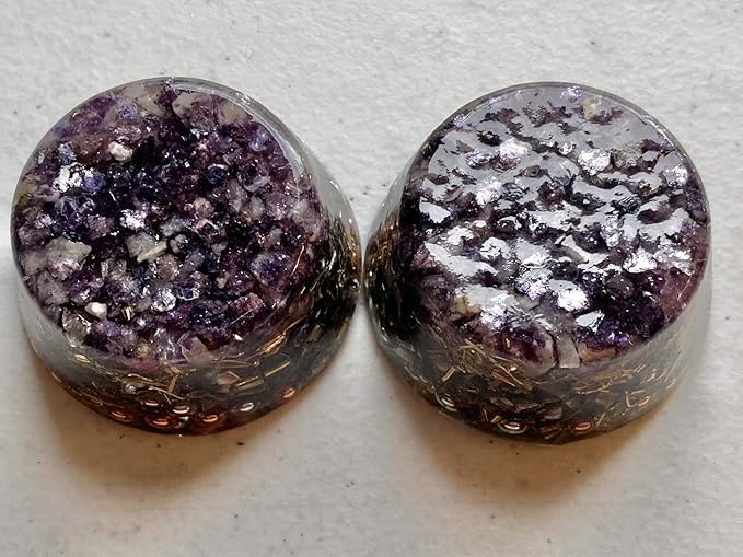 Purple Lepidolite Orgone Generator Energy Accumulator 7.83Hz/432Hz/528Hz/Advance Harmonics Many Beautiful Ingredients!! (Purple Lepidolite)